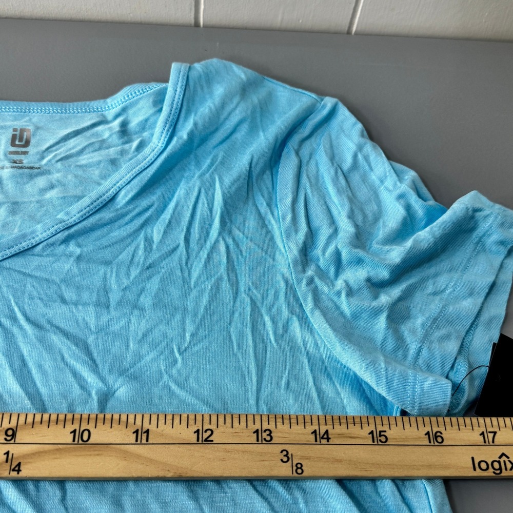 Ideology Women's XS Extra Small V-Neck Short Sleeve Top Butterfly Blue‎ Athletic - Picture 8 of 11